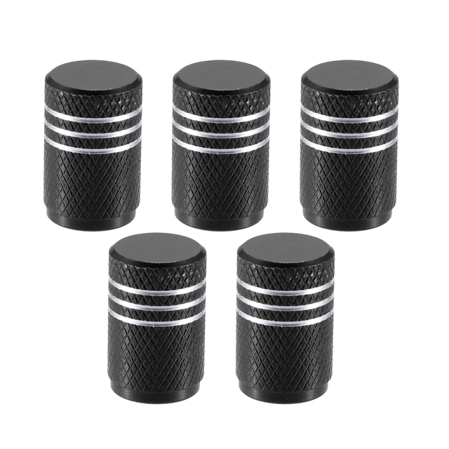 5uds Negro Coche Bicicleta Neumático Válvula Vástago Tapa con Goma Sello 17mm