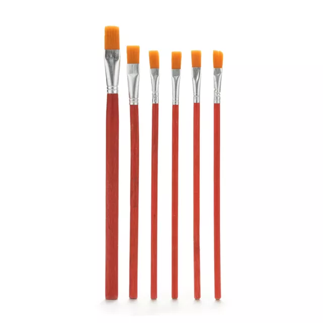 6X Nylon Hair Artist Water Colour Acrylic  Oil Painting Paint Brush Set Supply 2