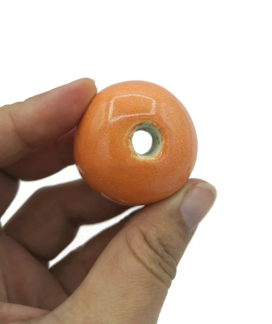Extra Large Ceramic Macrame Beads for Jewelry Making Large Hole Unique Beads