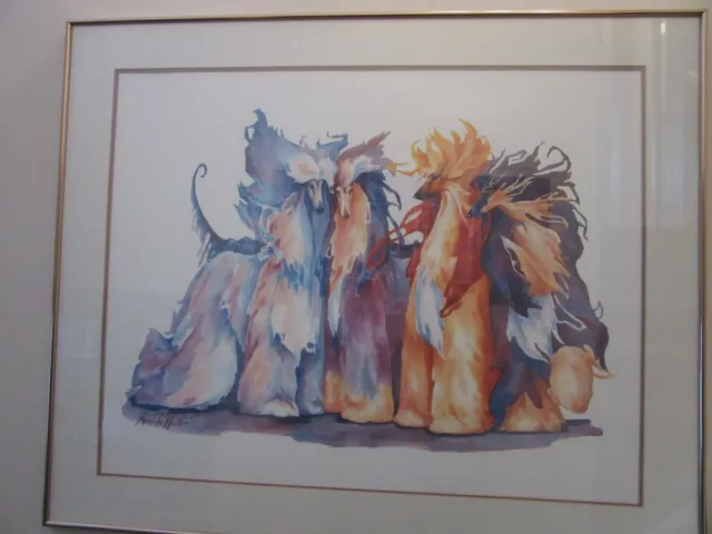 Marcia Van Woert The Four Seasons Afghan Hound Print