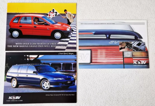 3x HOLDEN Club Sport HSV Barina brochure collection AUSTRALIA 80