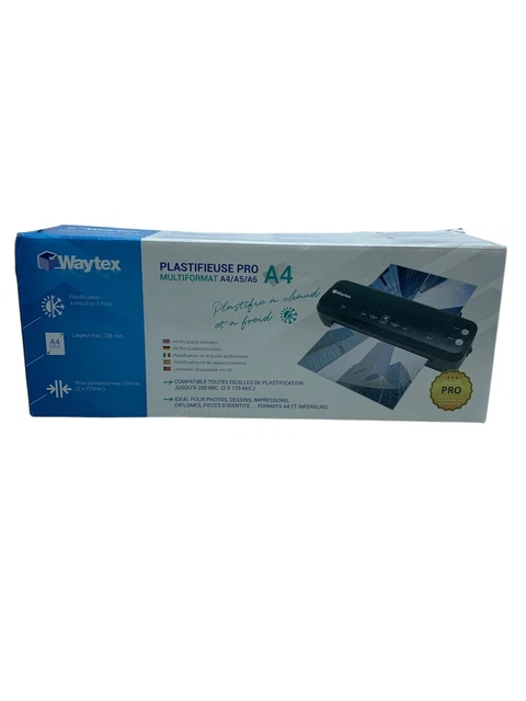Plastifieuse Waytex A4 - Format Jusqu'à 160 Microns - Compacte Et Rapide