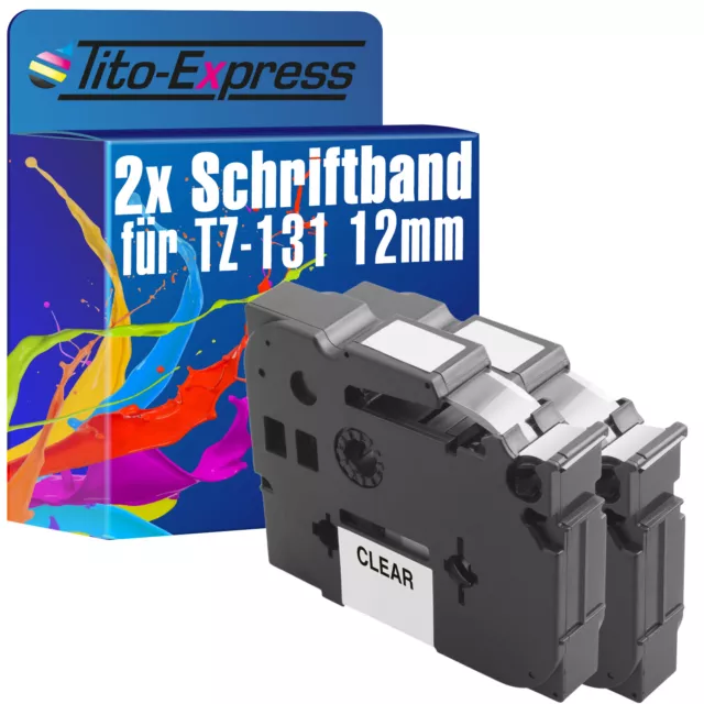 2x Schriftband für Brother TZe-131 P-Touch 1000 1000 BTS 1000 F 1005 BTS 1005 F