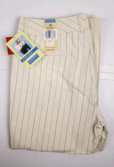 Dockers Metro Capri Pants Pinstriped Multicolor Womens Size 10 New With Tags