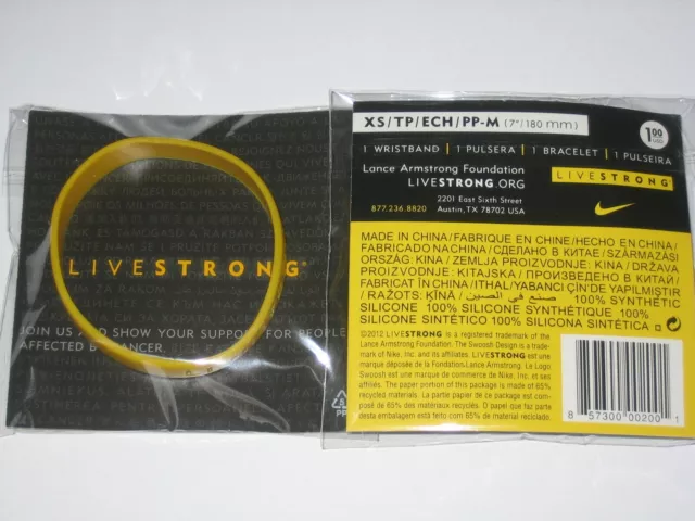 Genuine LIVESTRONG Wristband - Lance Armstrong - Yellow - YOUTH SIZED (XS-M)