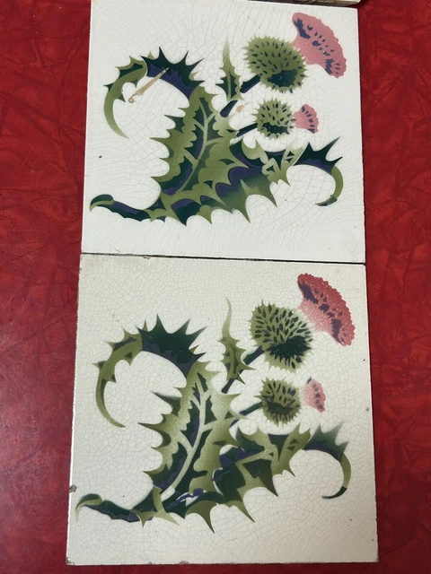 Antique Tiles - Thistle Design - 1900s - Country French or Scottish Kitchens !