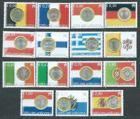 Vatican - Mail 2004 Yvert 1345/59 MNH Coins And Flags