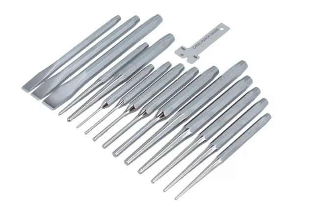 Laser Tools 8869 Punch & Chisel Set 16 Piece Manufactured From Chrome Molybdenum