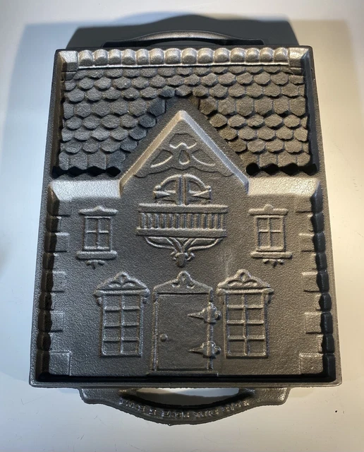 Vtg Cast Iron Gingerbread House Williams-Sonoma John Wright  2-Sided Mold