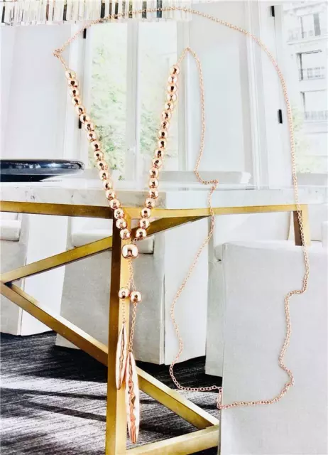 Gorjana Laguna Large Beaded Adjustable Rose Gold Necklace 174102R