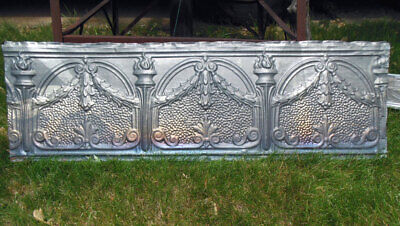 SALE Antique Victorian Gothic Ceiling Tin Tile Torches Holly Swag Chic Fleur De 2