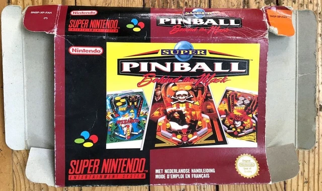 Boîte Vide 100% Originale Super Pinball Behind The Mask Nintendo Snes Pal Fah