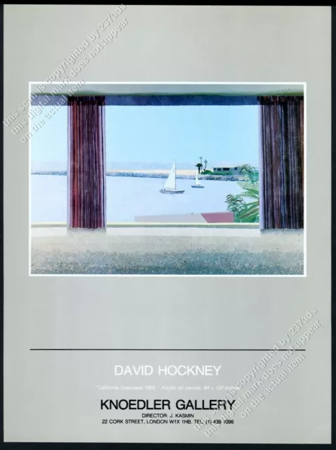 1983 David Hockney California Seascape 1968 London gallery vintage print ad