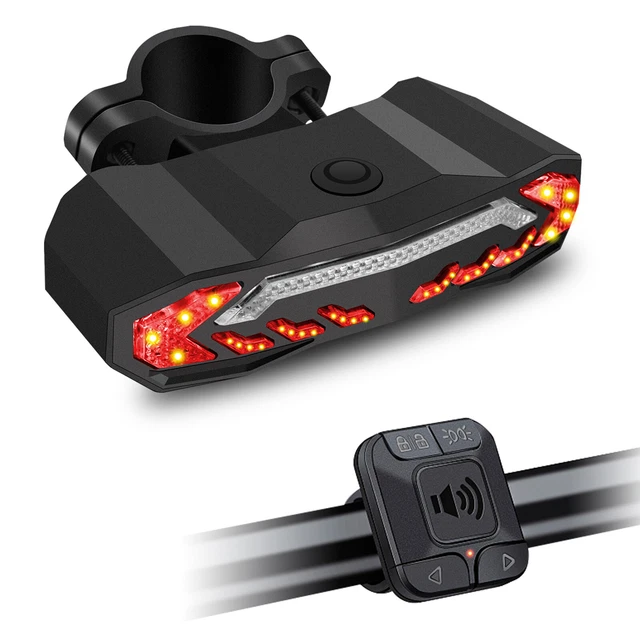 WIRELESS BIKE ALARM Antitheft Device with Rear Light Turn Signal Brake