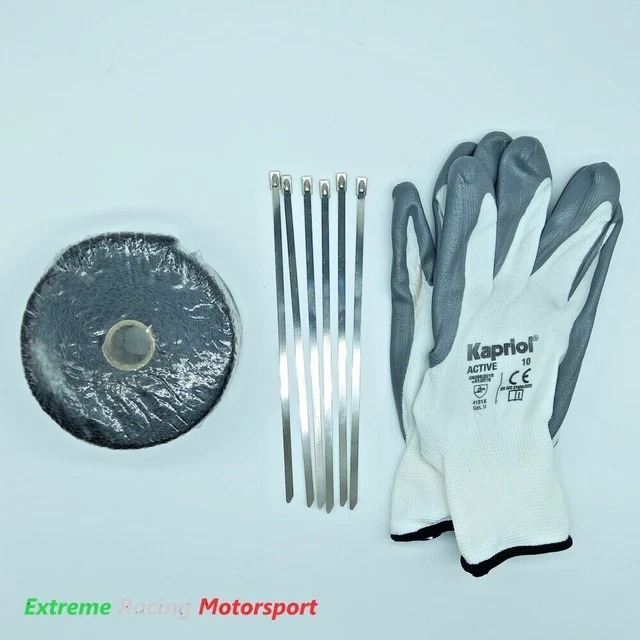 10 MT Benda Termica NERA collettori scarico auto moto+kit montaggio