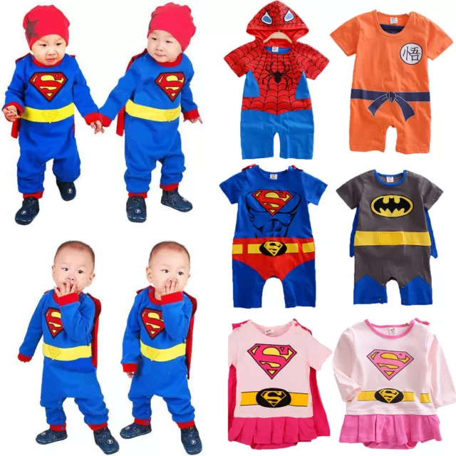 Infant Baby Girls Boys Superhero Cartoon Jumpsuit Costume Cosplay Rompers Outfit