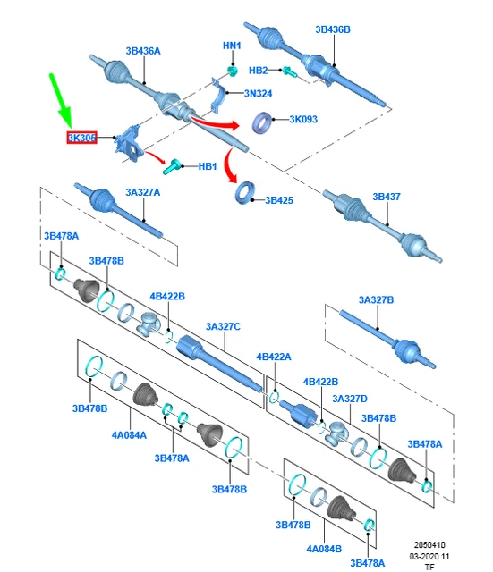 FORD TRANSIT CUSTOM MK1 Front Drive Shaft Bracket 2025795 NEW GENUINE £