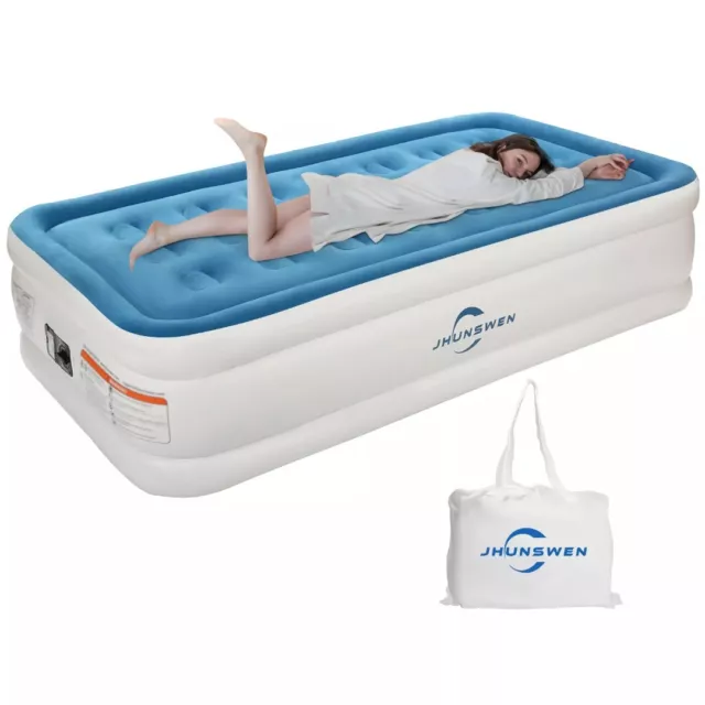 Materasso ad aria doppio con pompa integrata, borsa da trasporto (taglia doppia) 75x39x18 pollici)