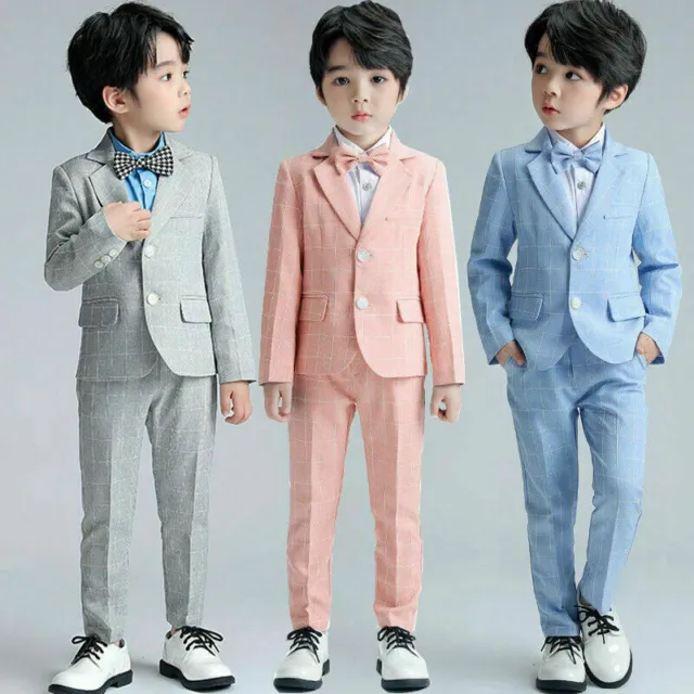 Kids Boys Suit Set Toddler Formal Tuxedo Suits Wedding PageBoy Party Dresses UK