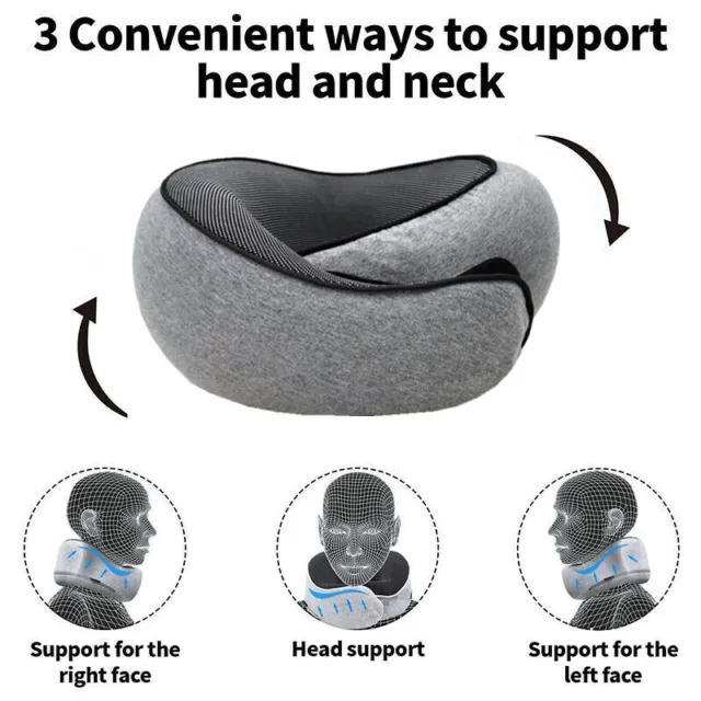 U Shaped Memory Foam Travel Pillow Neck Support Soft Head Rest Plane Car Cushion