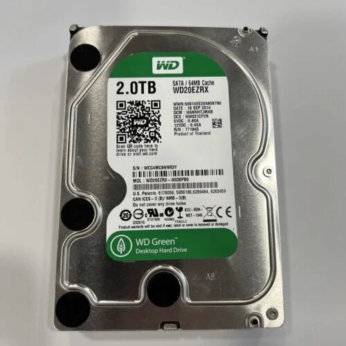 WD Caviar Green 2.0TB 3.5" Desktop Internal Hard Drive WD20EZRX SATA 6Gbps