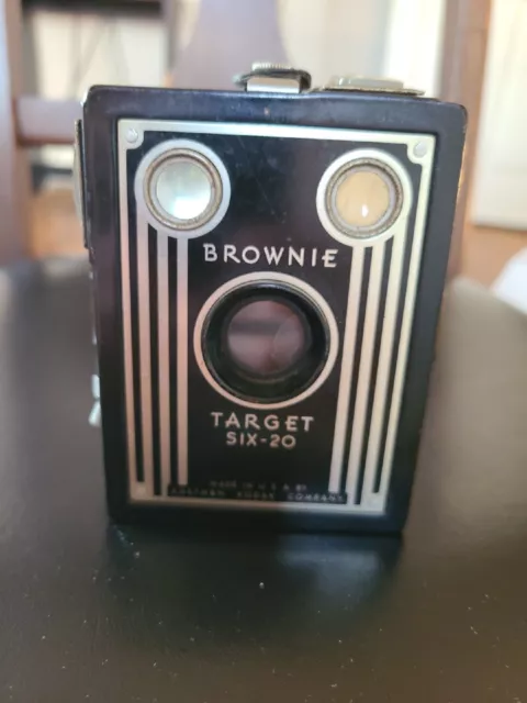 Kodak Brownie Target Six-20 Box Camera with Handle - Vintage Untested Art Deco