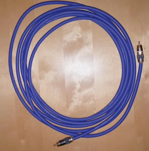 Profiline Cinch Kabel mit vergoldetem Cinchstecker - Stecker blau, 5m, neuwertig