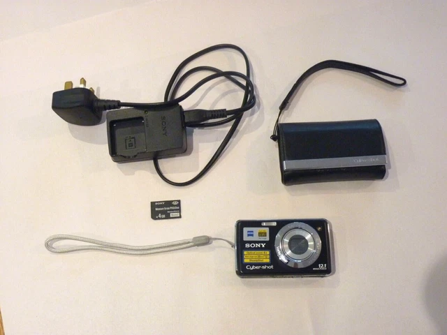 Sony Cybershot DSC-W210 12.1MP Compact Digital Camera Black carl zeiss and acc.