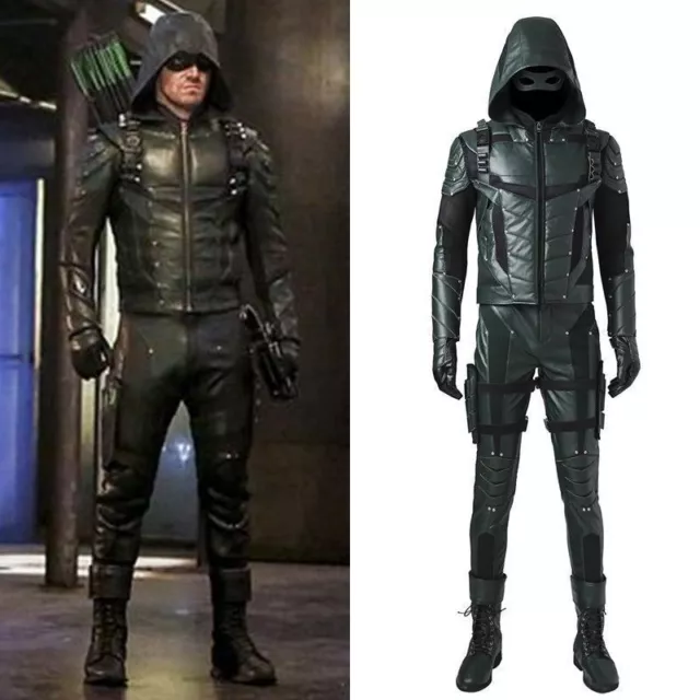 Anime The Green Arrow Season 5 Oliver Queen Cosplay Costume Full Set