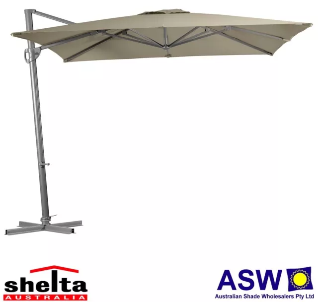 Square 280cm Shelta LYNDEN Cantilever Umbrella - Various Colours