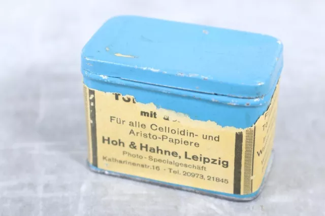 alte Blechdose Hoh und Hahne Leipzig vintage Blechkasten Dose Blech