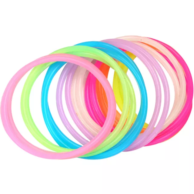 50 Pcs Bulk Bracelets Luminescent Silicone Jelly Hair Headband Neon Lights