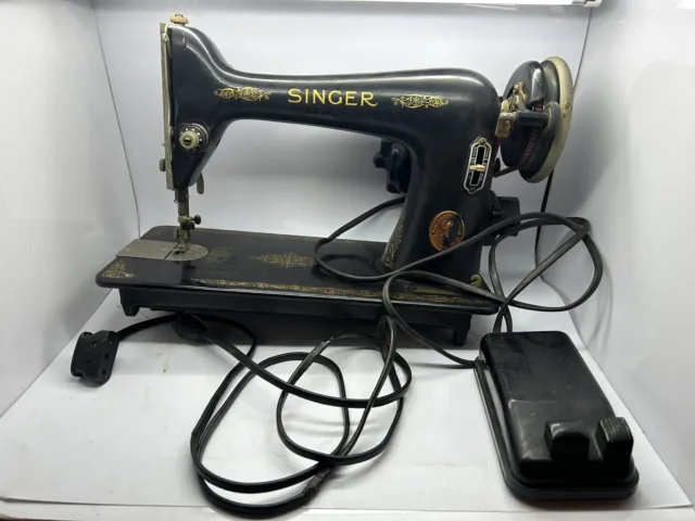 Vintage Singer Sewing Machine 1940 Model 66 Motor Pedal Lamp *For Parts/Repair