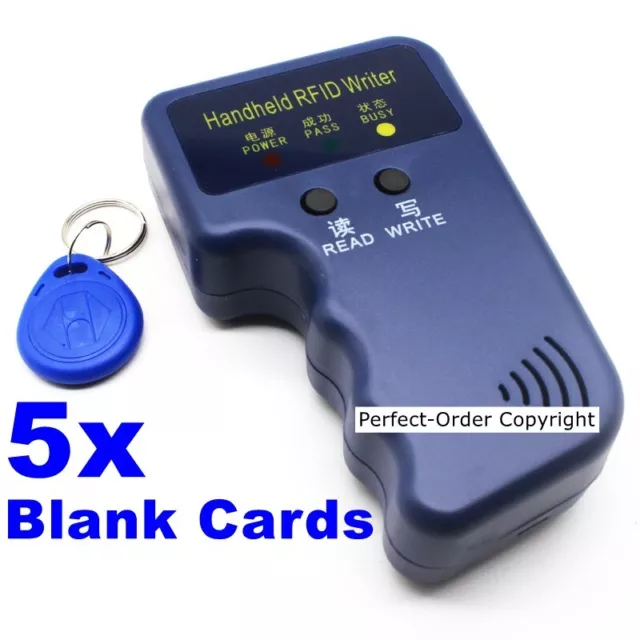 Handheld RFID ID Card Copier Key Reader Writer Duplicator 125KHz+5PCS Card Tags