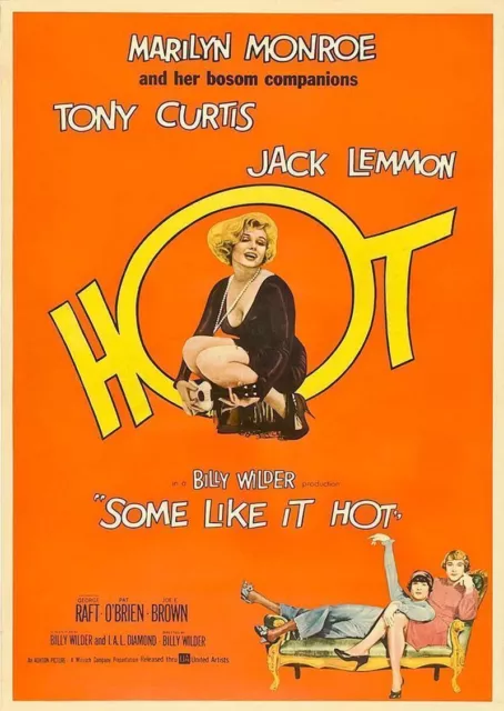 A3/A4 SIZE - Some Like It Hot Marilyn Monroe Film Vintage Cinema Movie Poster