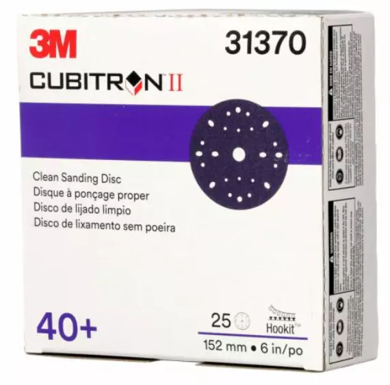 3M 31370 Cubitron II Hookit Clean Sanding Abrasive Disc, 6", 40+ grade, 25 Pc