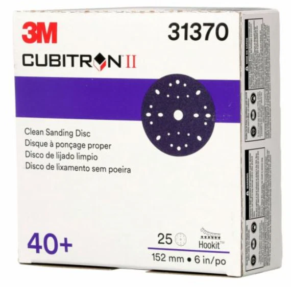 3M 31370 Cubitron II Hookit Clean Sanding Abrasive Disc, 6", 40+ grade, 25 Pc