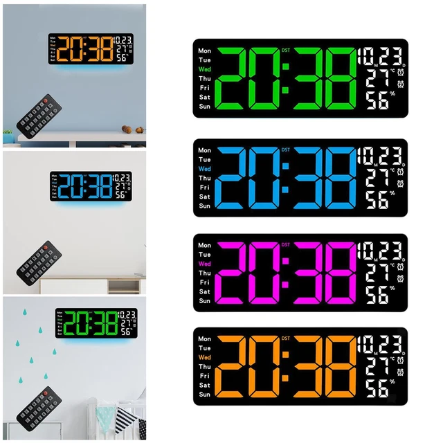 Horloge Murale Avec Minuteur Et Thermomètre Premier Housewares - Plastique Rose Vif, 33x24 Cm - Pile AA Non Incluse