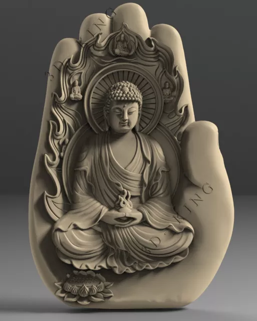 3D STL Model GOD BUDDHA for CNC Router 3D Printer Carving Engraver Aspire Artcam