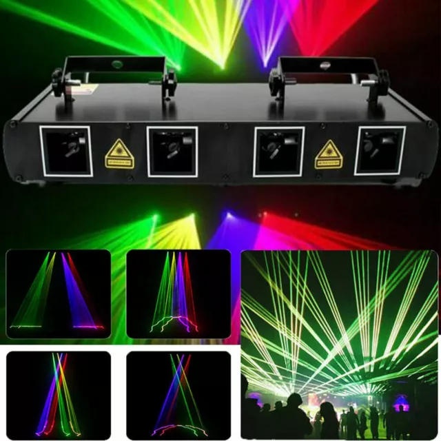 460mW RGBY Laser Projektor DJ Bühnenbeleuchtung DMX Bar Club Show Licht Disco EU