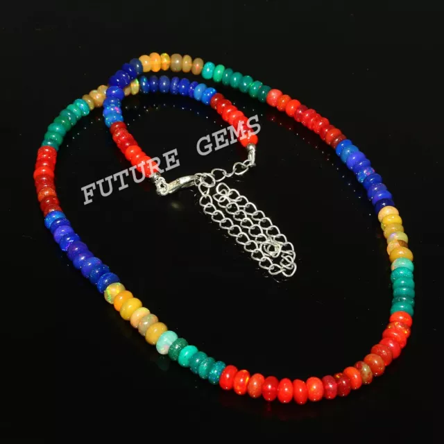 Äthiopische Opal Perlen Multi Glatt Großhandel Schmuck Halskette NP-1892