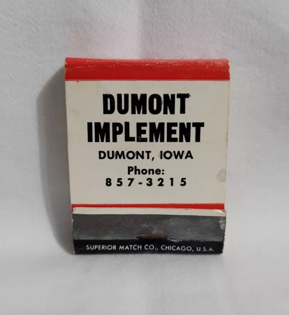 Vintage Dumont Implement New Idea Farm Equipment Matchbook Cover IA Advertising