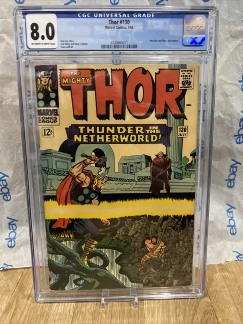 Mighty Thor  # 130 CGC 8.0 1966 Marvel Hercules Pluto Amricons K55
