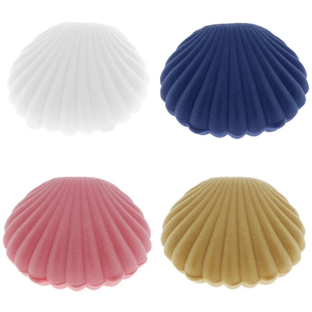 Lovely Women Shell Shape Ring Box Earrings Necklace Bracelet Jewelry Case