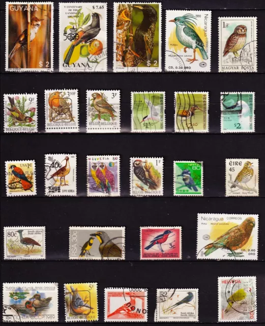 Tous Pays 26 timbres oblitérés PIM2268/15 : les oiseaux