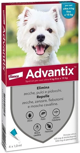 Advantix Spot-on Gocce Antiparassitarie per Cani da 4kg fino a 10 kg