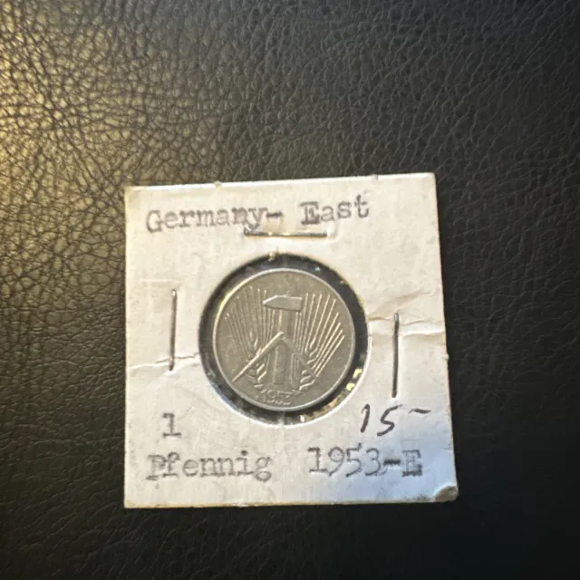 S6 - East Germany 1 Pfennig 1953-E Extremely Fine + Aluminum Coin *** Key Date