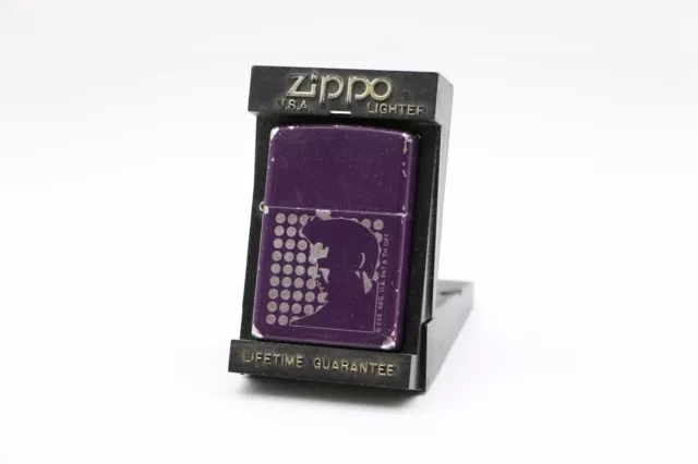 J3Q Zippo: Purple ELVIS King of Rock 'N Roll Silhouette Lighter w/ Display Case 2