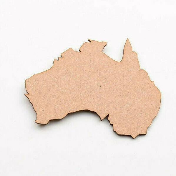 Wooden Map of Australia Outline Cutout Craft Australian Map Shape MDF