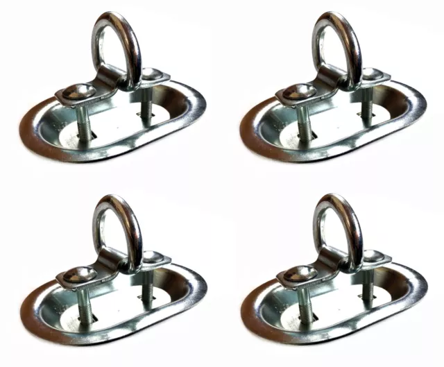 4x Zurrmulde oval Zurrbügel 150x103 mm Zurröse D-Ring Zurrring Schraube 2200kg
